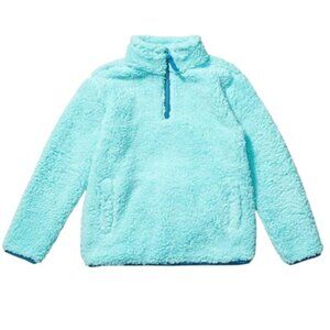 Girls XXL Sherpa Fleece Quarter-Zip Polar Fleece Jacket Top - EUC